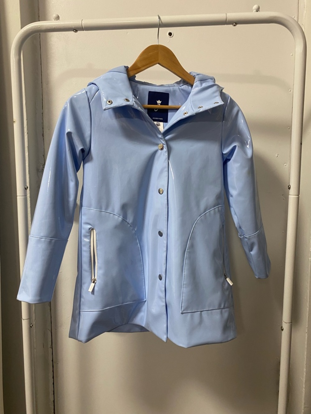 Jacadi Light Blue insulated Girls' Raincoat with Hood